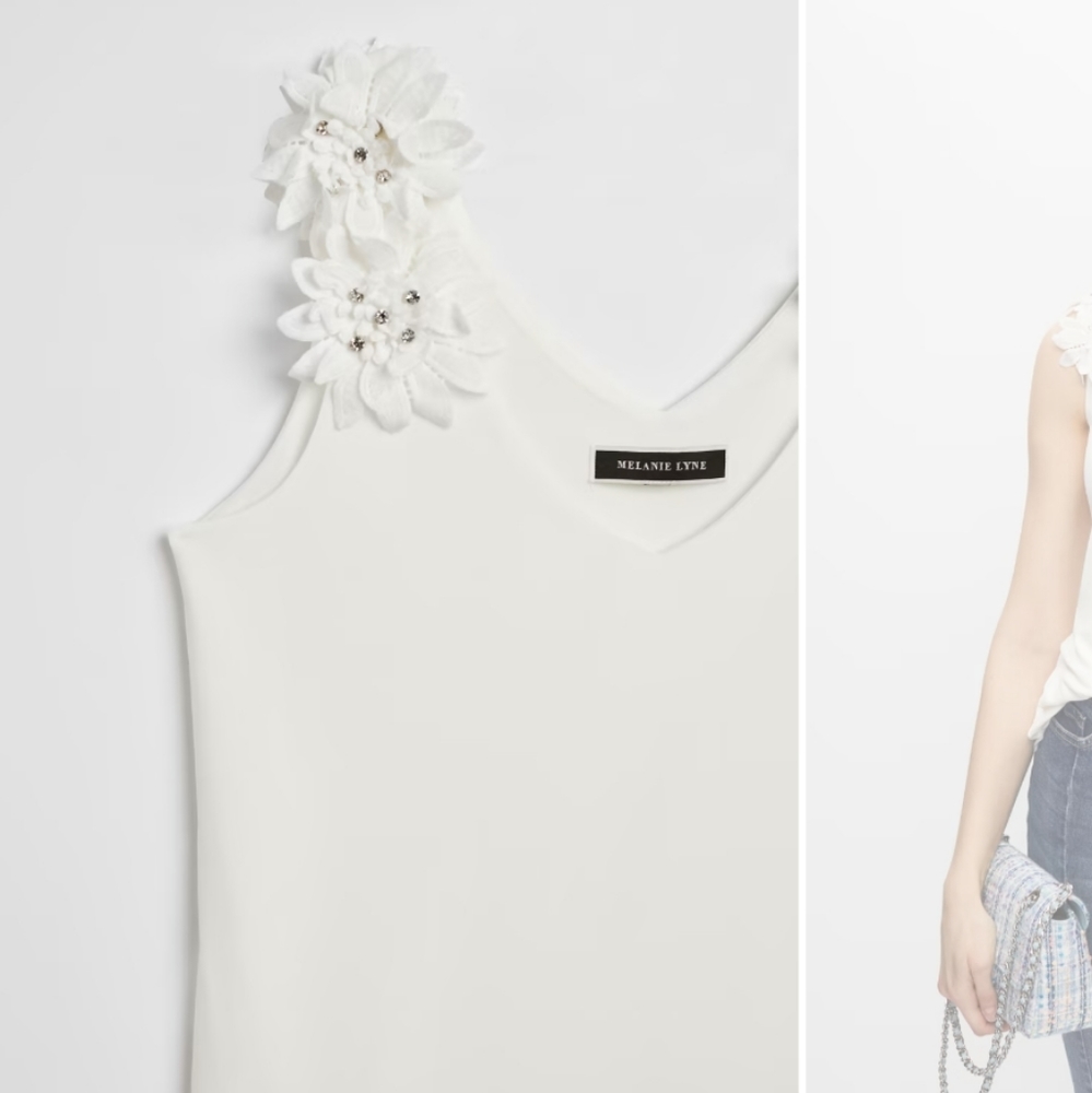 New Crystal Flower strap detail tank
